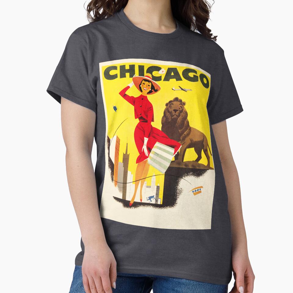 Visit CHICAGO Art Institute of Chicago Vintage America Holidays Travel Advertisement by retroposters