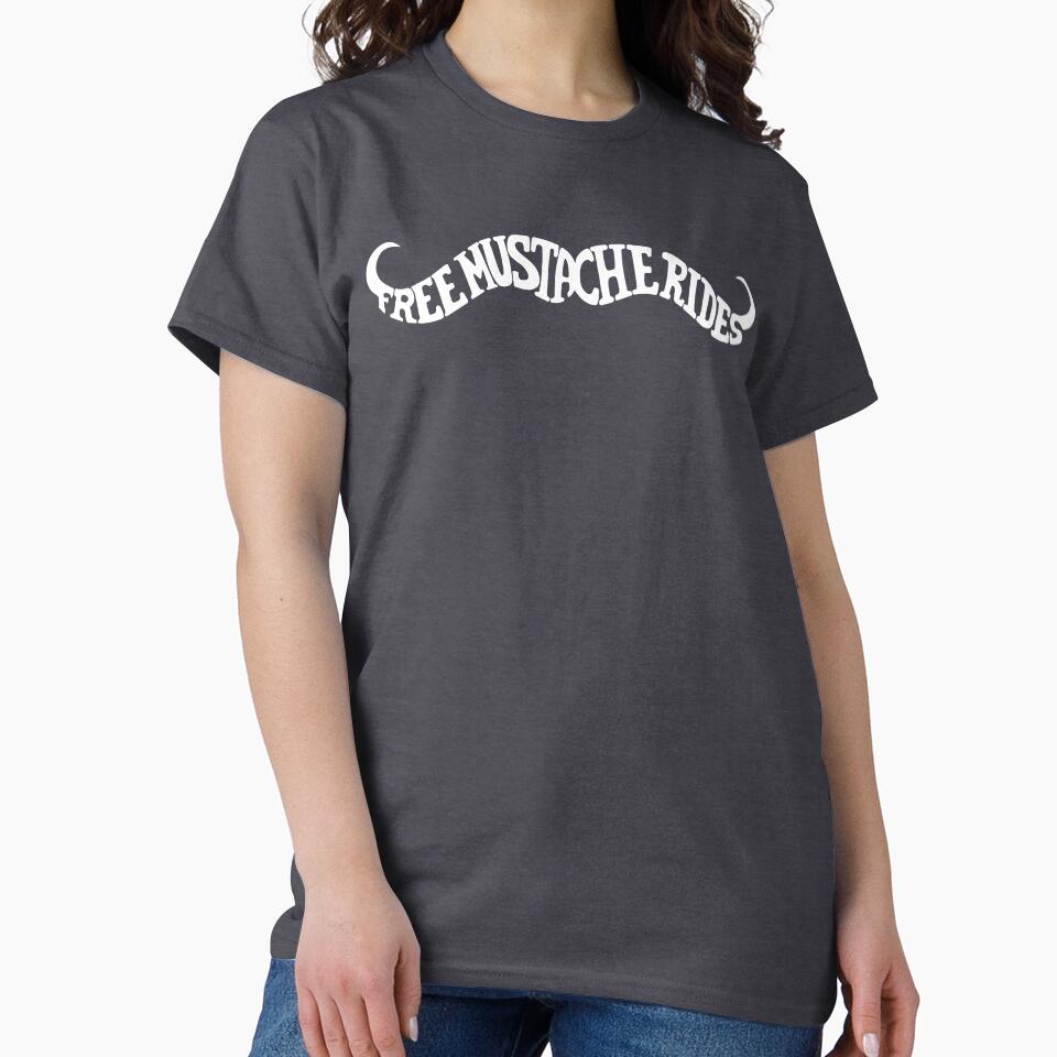 Free Mustache Rides (white ink) by BawdyBawd