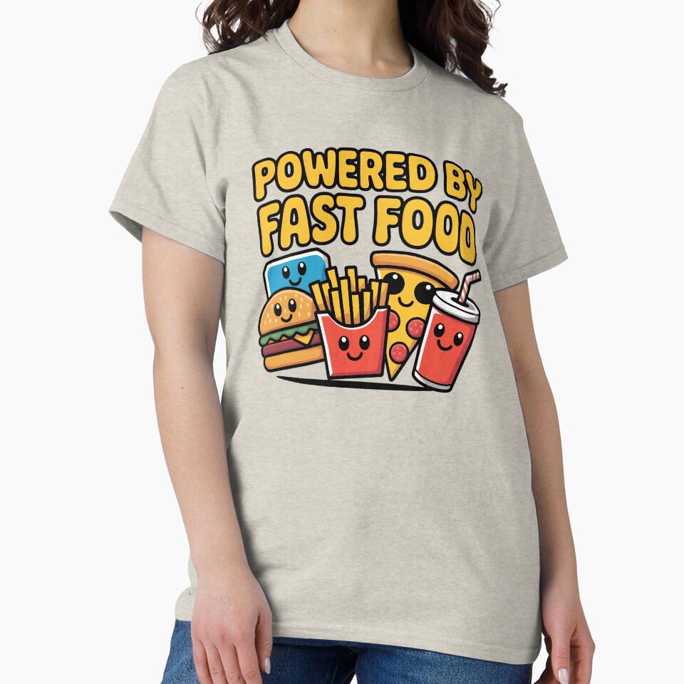 Powered By Fast Food Funny Food Lover Quote by ILYASSE1