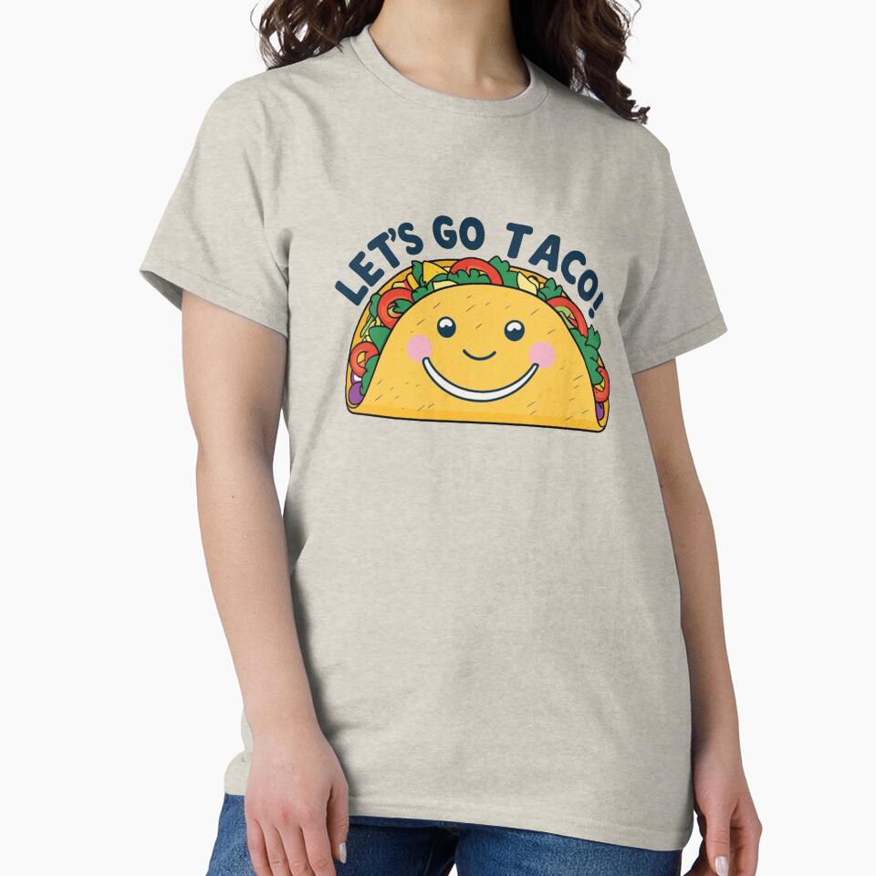 Let’s Go Taco! Happy Cartoon Taco with Blushing Cheeks – Cute Food Design by Dokak Shop