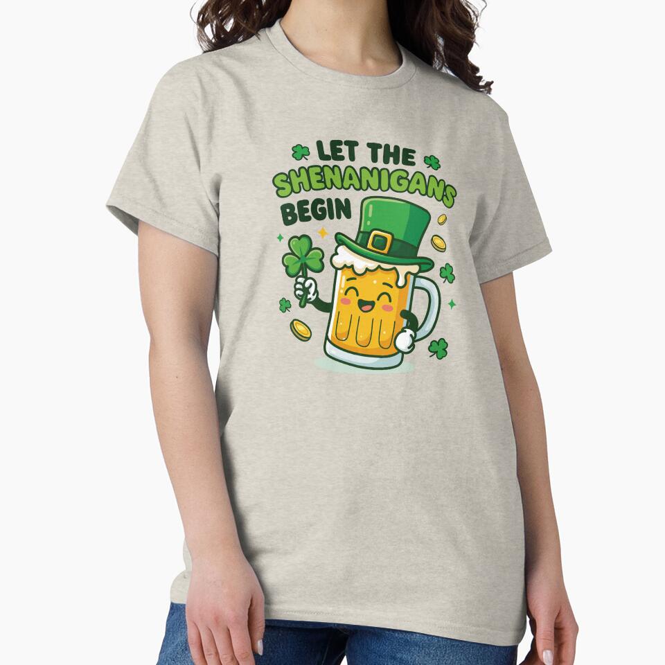 Let the Shenanigans Begin – Funny St Patrick’s Beer Mug by Xatutik.art