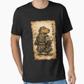Retro Vintage Japanese ink art, samurai Capybara illustration by jolihanot
