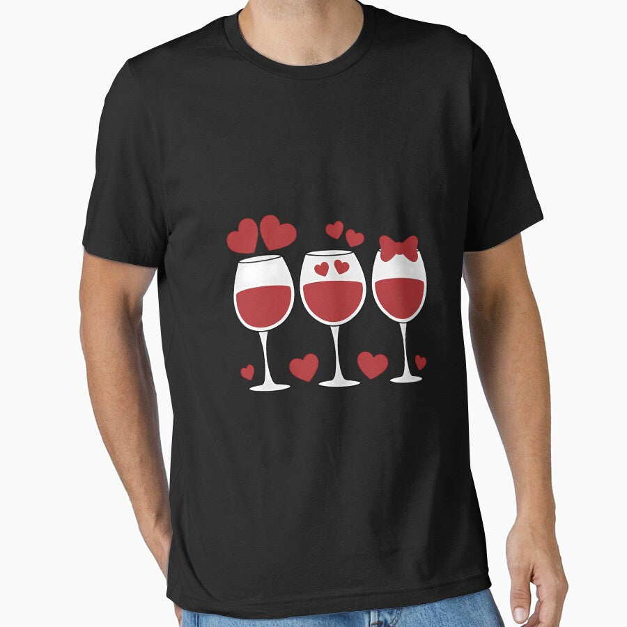 Three Glasses Wine Heart Love Drink Wine Valentine Day by Moon-Ape