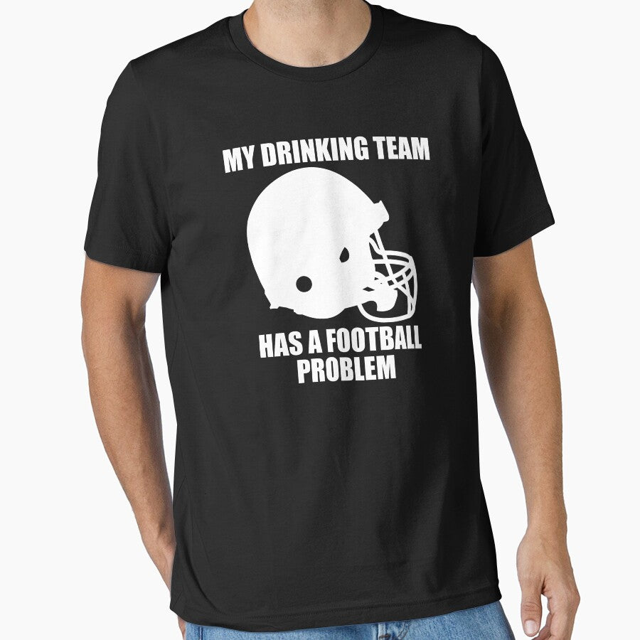 Funny Football Player Drinking Team by TopDawgDesigns