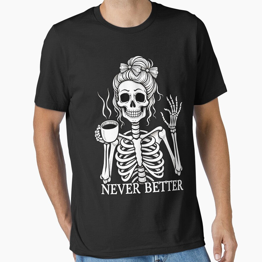 Funny skeleton drinking coffee by DariusZD
