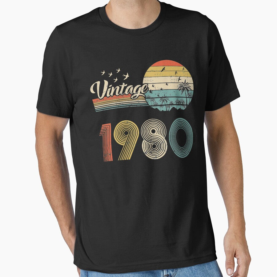 Vintage 1980, Born in 1980 Birthday Retro Design,41st Birthday Gift, 41 Years Old by MN-Shop0123