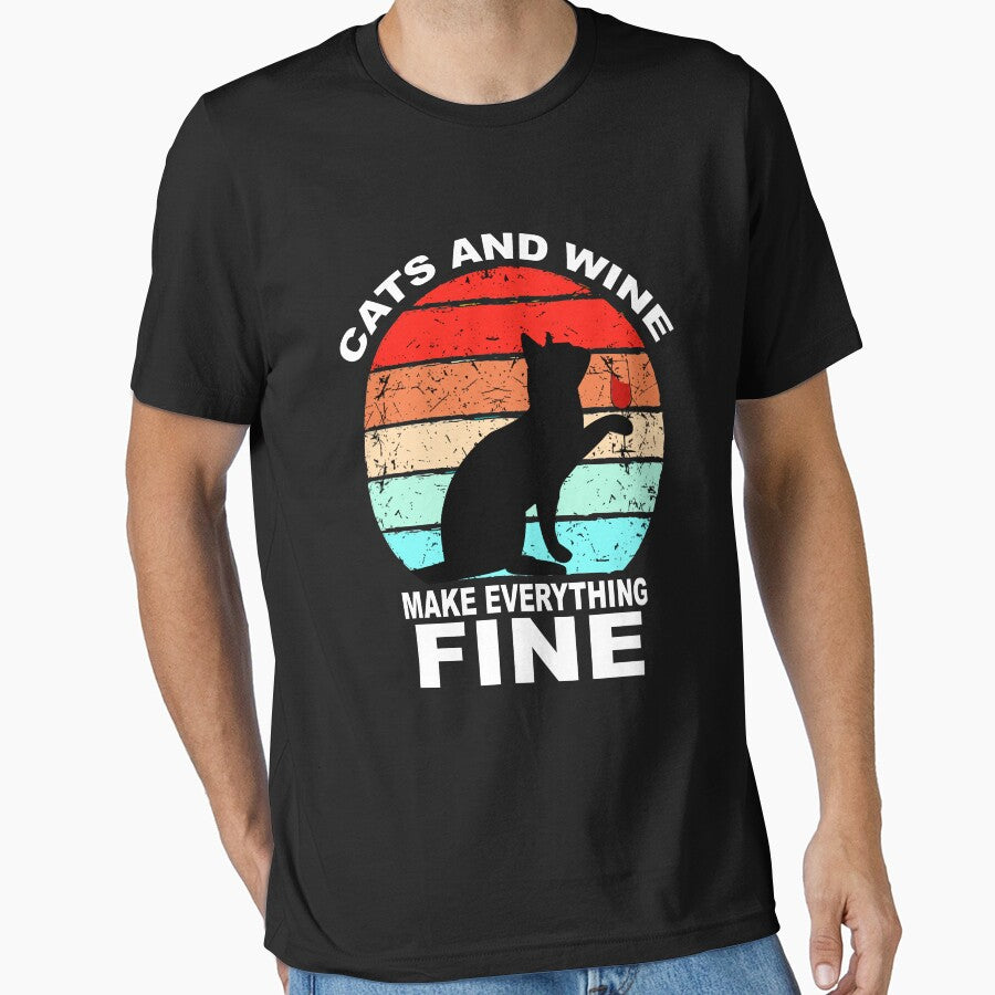 Cats And Wine Make Everything Fine by Sioox