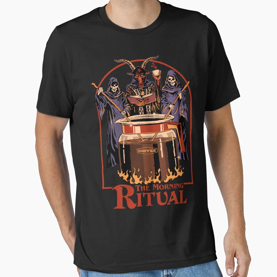 Funny The Morning Ritual T-Shirt by DesjardinsMc