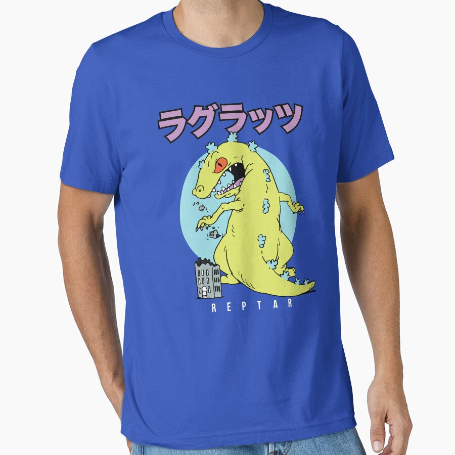 Rugrats Iconic Famous Reptar Vintage Kanji Big Chest Logo by FifthSun