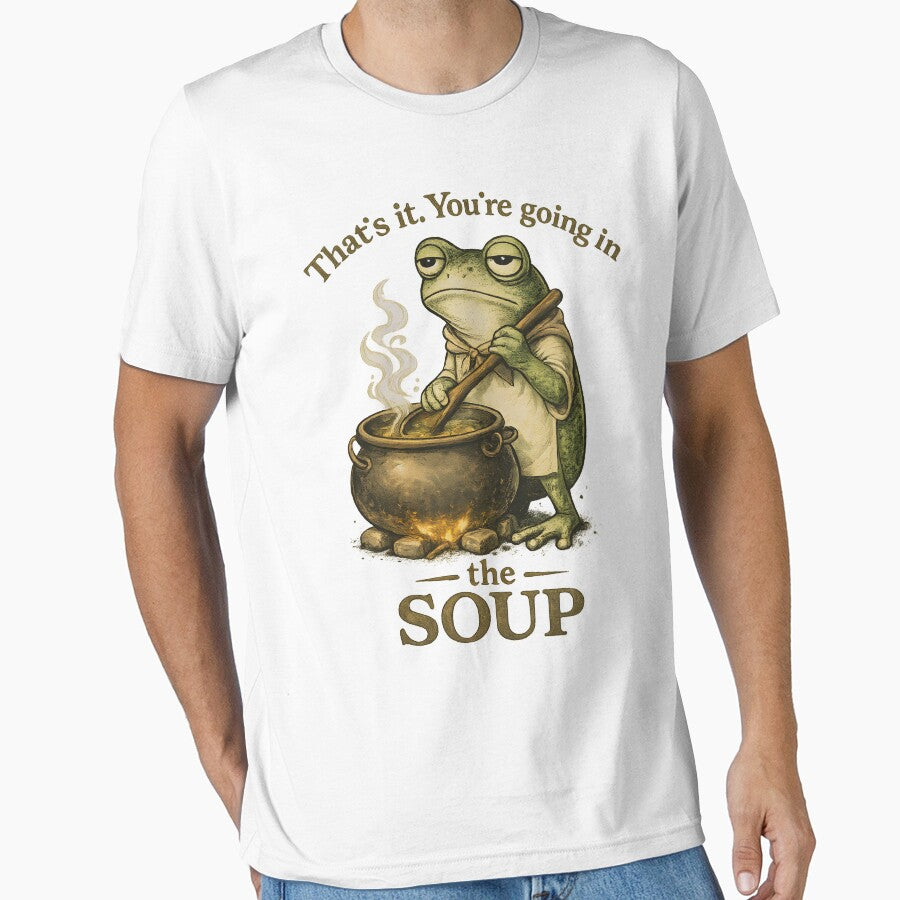 That's It You're Going in the Soup Frog – Funny Weirdcore Frog Meme Graphic by Teetreasure2
