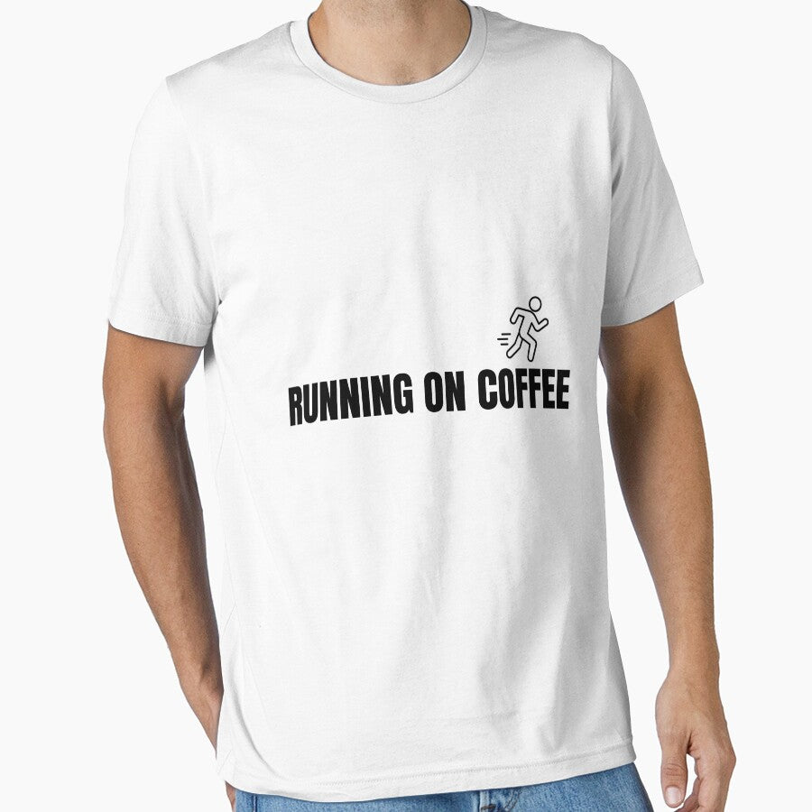 Running on Coffee - Funny Caffeine Addict Coffee Lover T-Shirt by VioletCreatives