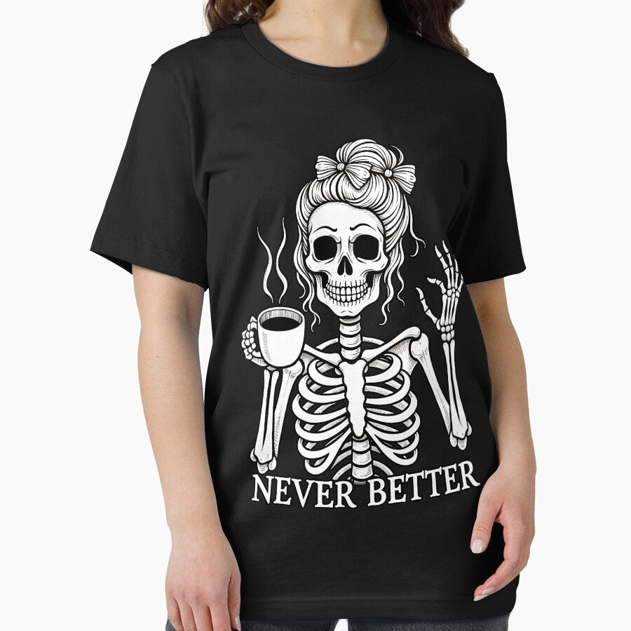 Funny skeleton drinking coffee by DariusZD