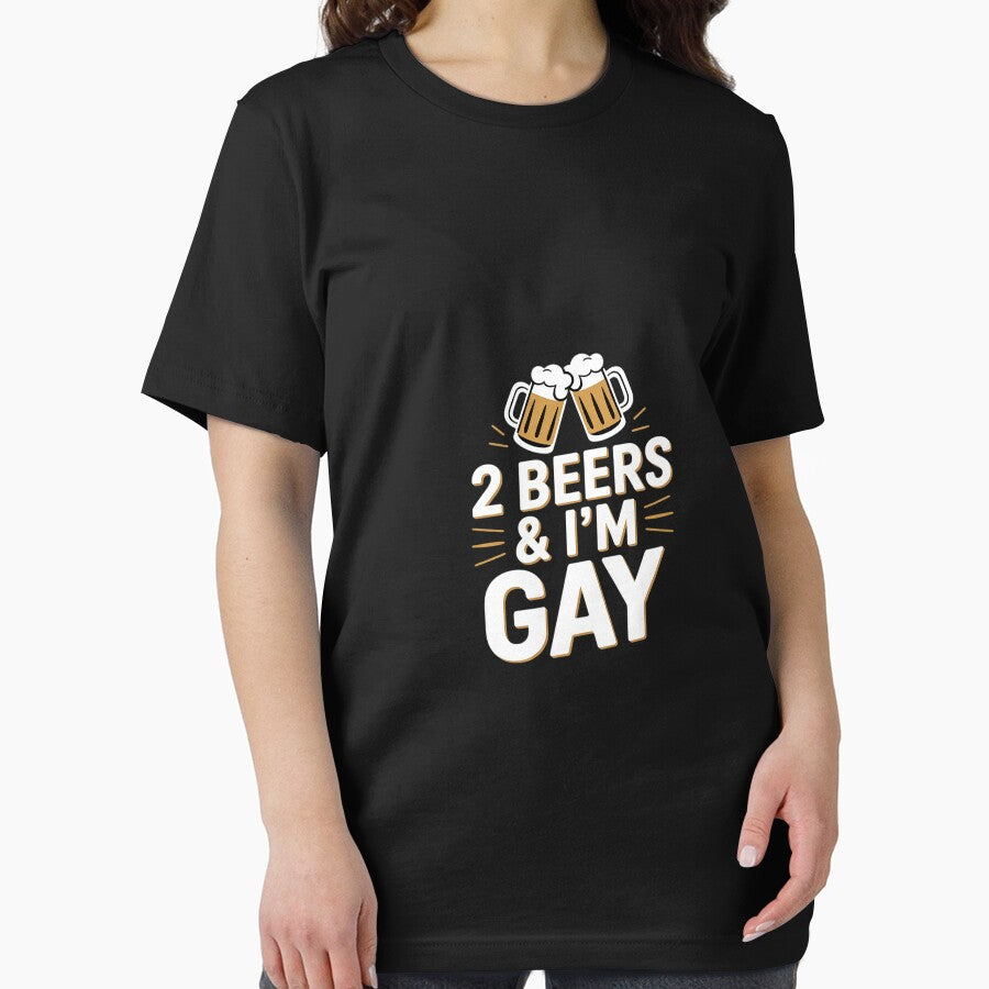 2 Beers & I'm Gay Beer Drinking Quote Sayings LGBTQ by BeetleMalon