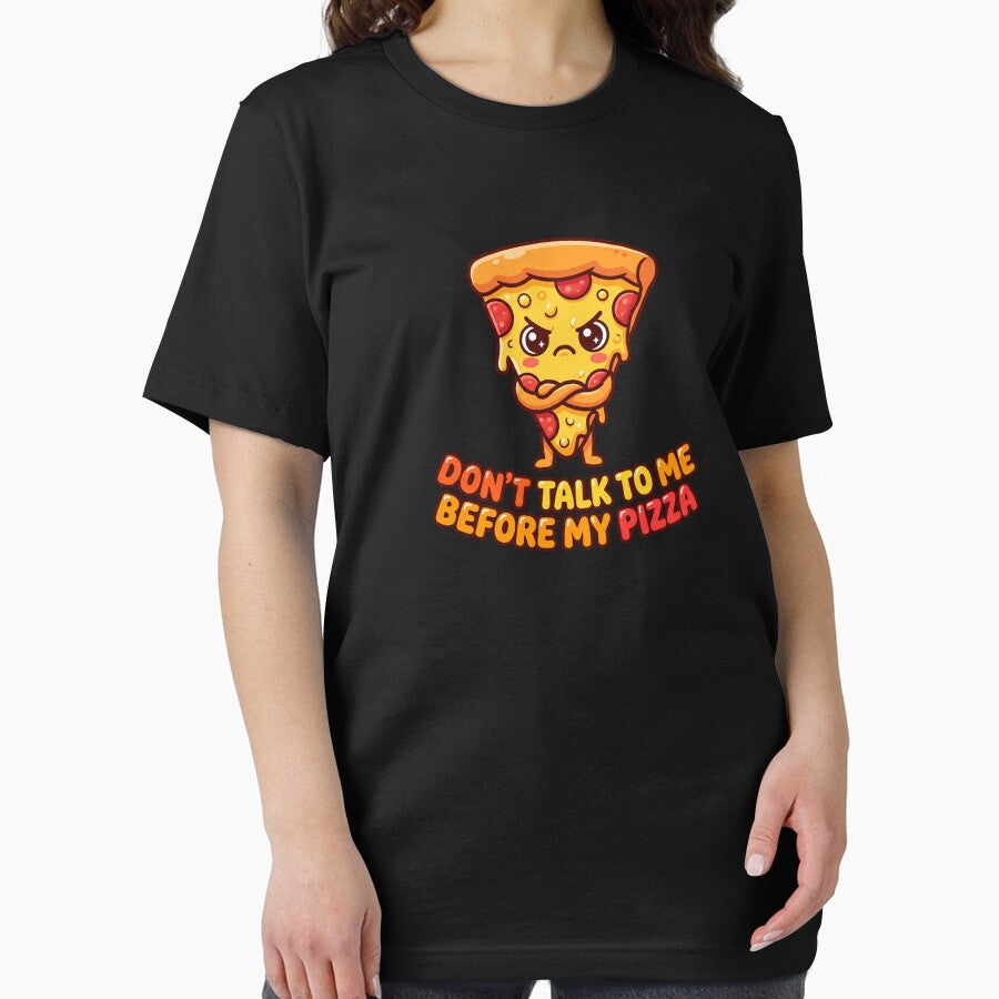 Don't Talk To Me Before My Pizza Funny Angry Pizza Kawaii T-Shirt by Egyptian king ⭐⭐⭐⭐⭐