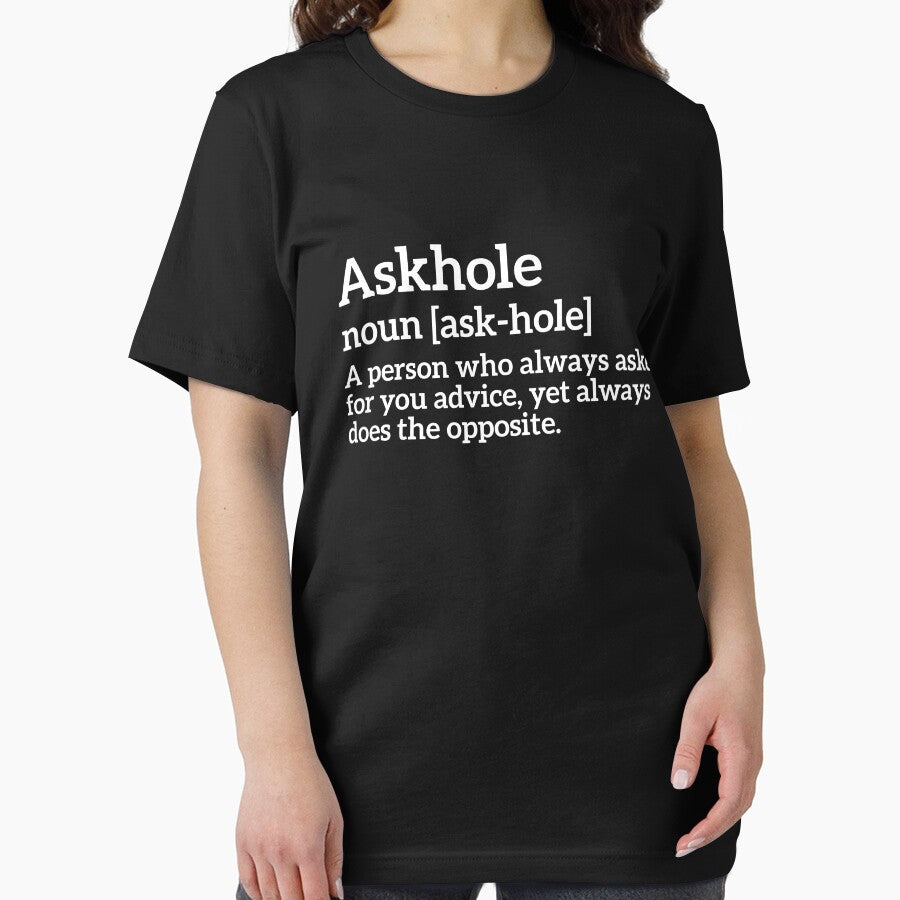 Funny Definition Askhole T-shirt by RedYolk