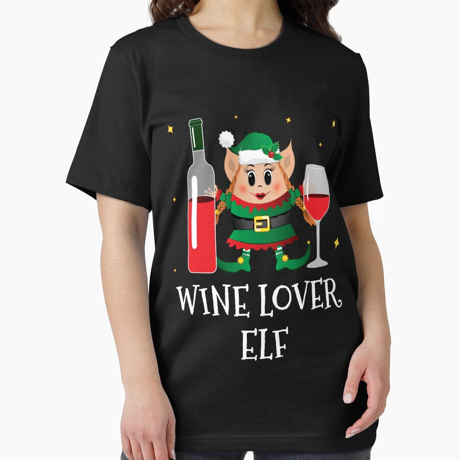 Christmas Wine Lover Elf Drinking Funny Cute Party Elf by ZNOVANNA