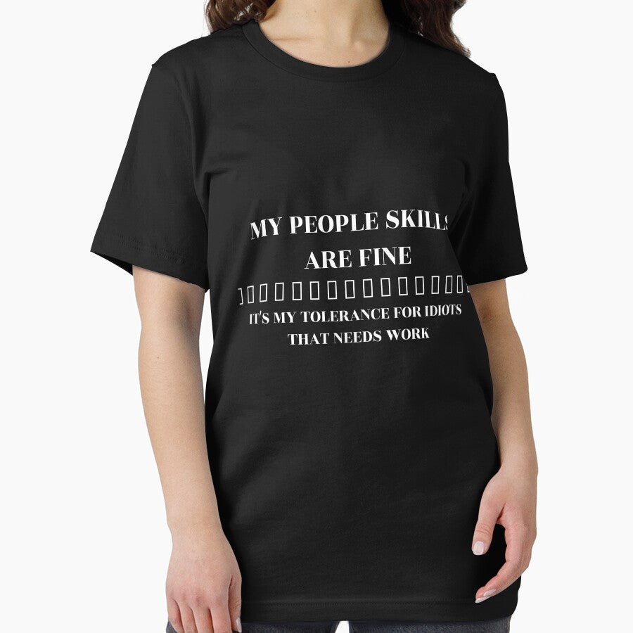 Funny Sarcastic T-Shirt – "MY PEOPLE SKILLS ARE FINE" – Witty & Casual Statement Tee by BRIXAMY