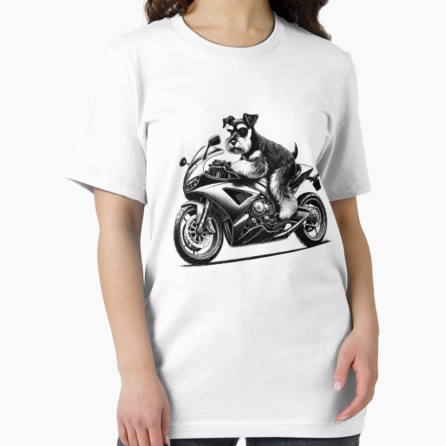 Cool Miniature Schnauzer Riding a Motorcycle Biker Dog Lover by Kimberley King Art  King Art