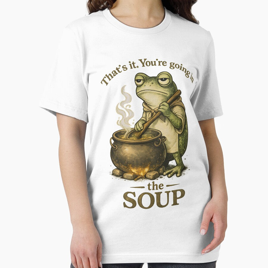 That's It You're Going in the Soup Frog – Funny Weirdcore Frog Meme Graphic by Teetreasure2