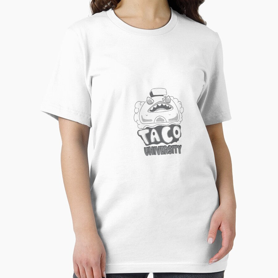 Taco University – Funny Taco Lover Cartoon Food Illustration by Loneliillustrat