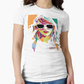Colorful Pop Art Woman Portrait Retro Music Icon Aesthetic Classic T-Shirt by 2flowGifts