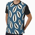 Coastal Cowrie Shell Pattern – Ocean Blue Beach Aesthetic by Cannaxes Ink
