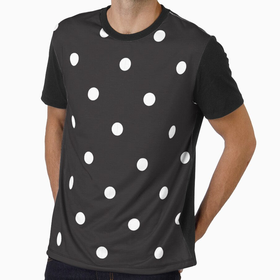 Medium Polka Dots Pattern White and Black by Nine Lives Studio
