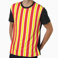 Red, Yellow, and White Classic Stripe Pattern by redjaygraphics
