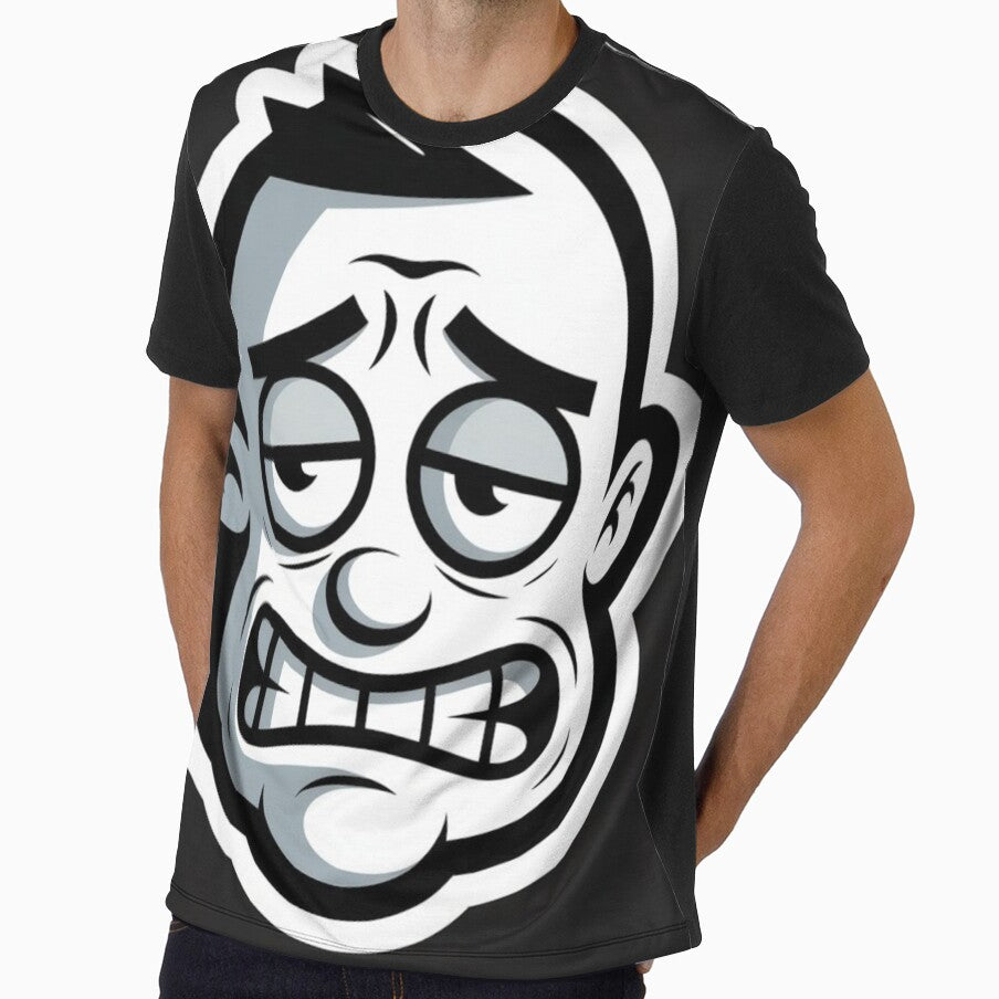 Dark Aesthetic Sad Smile Cartoon Sticker | Minimal Mental Health Art by shitler
