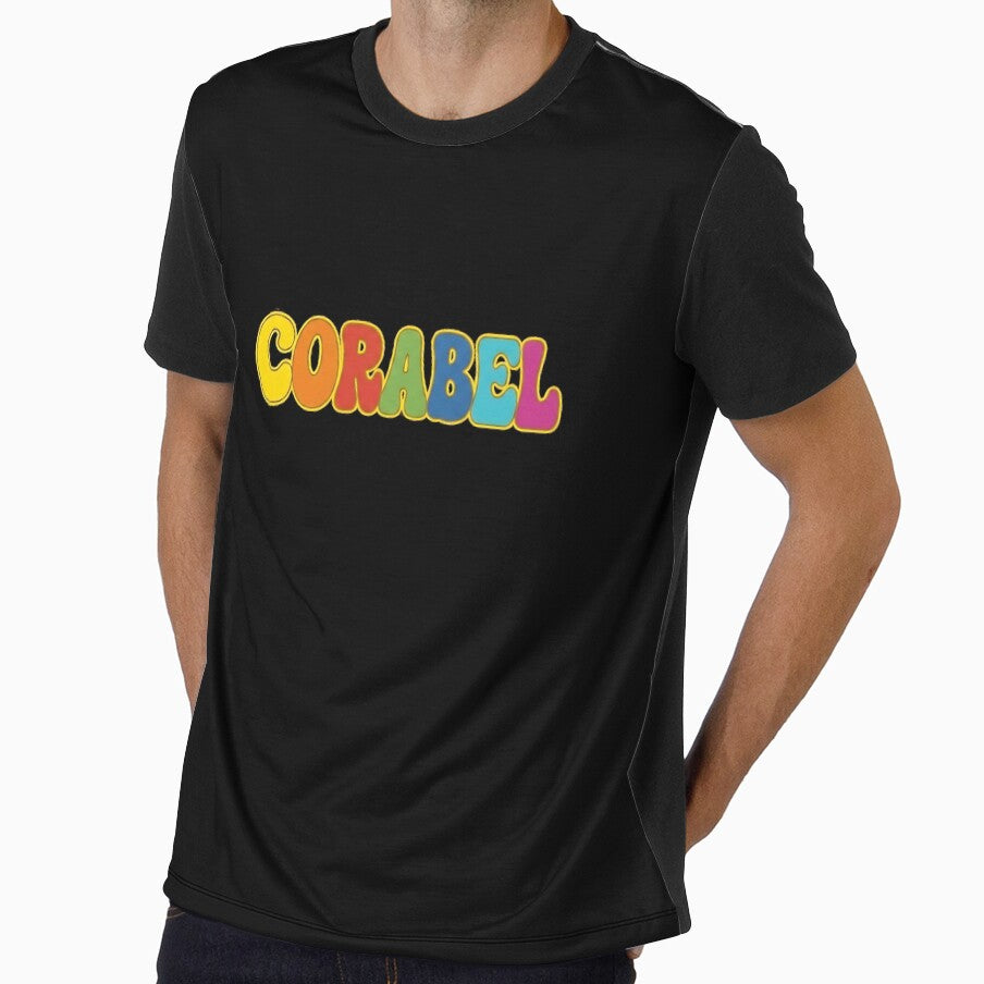 ❤️ Corabel Personalized Name Wavy Retro Shirt, Coffee Mug, Sticker Gift by HelixPedia