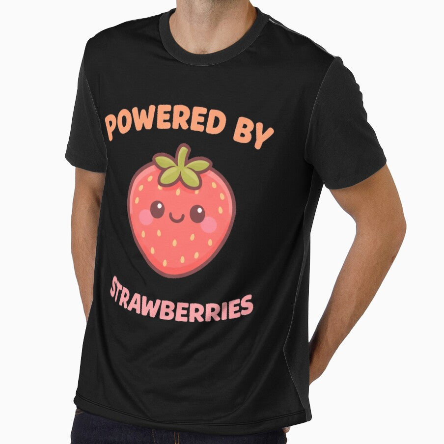 Powered By Strawberries Cute Kawaii Fruit Design by ImagenFusionP