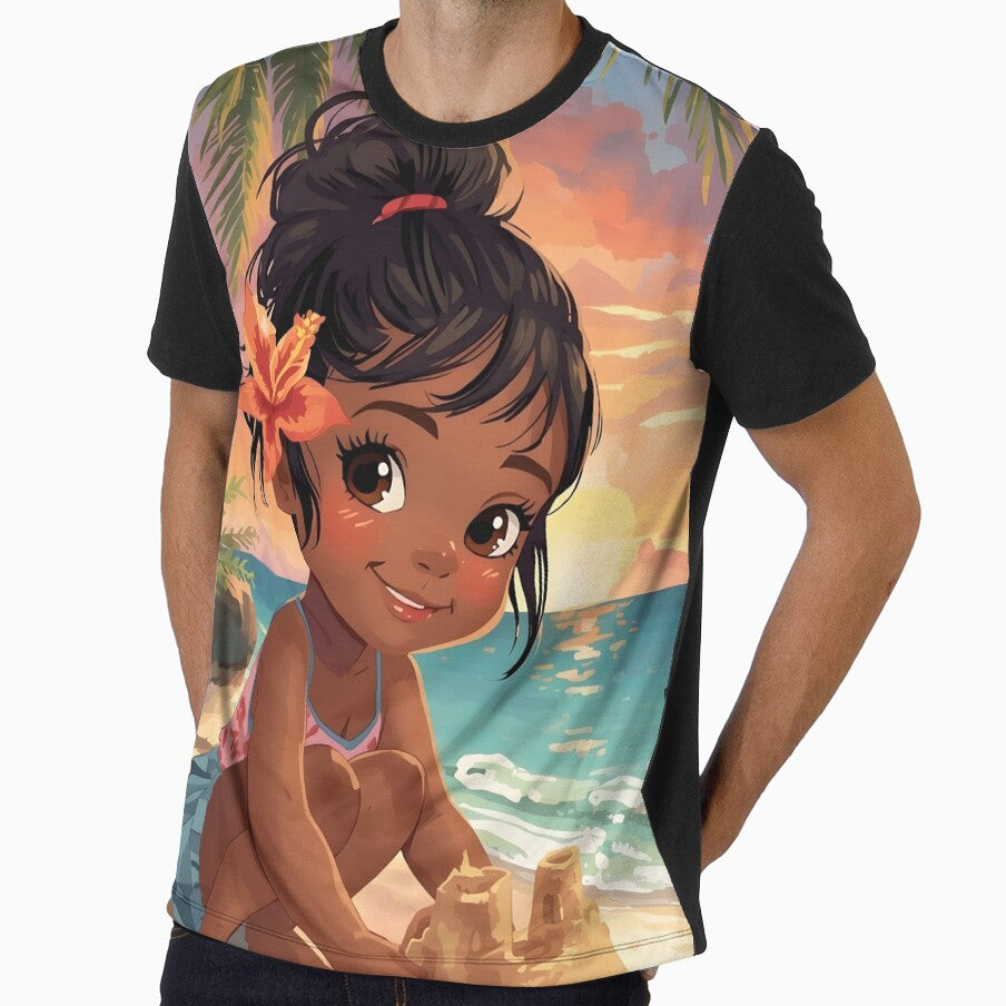 Tropical Sunset Dream – Watercolor Island Girl Design by Valeree Store
