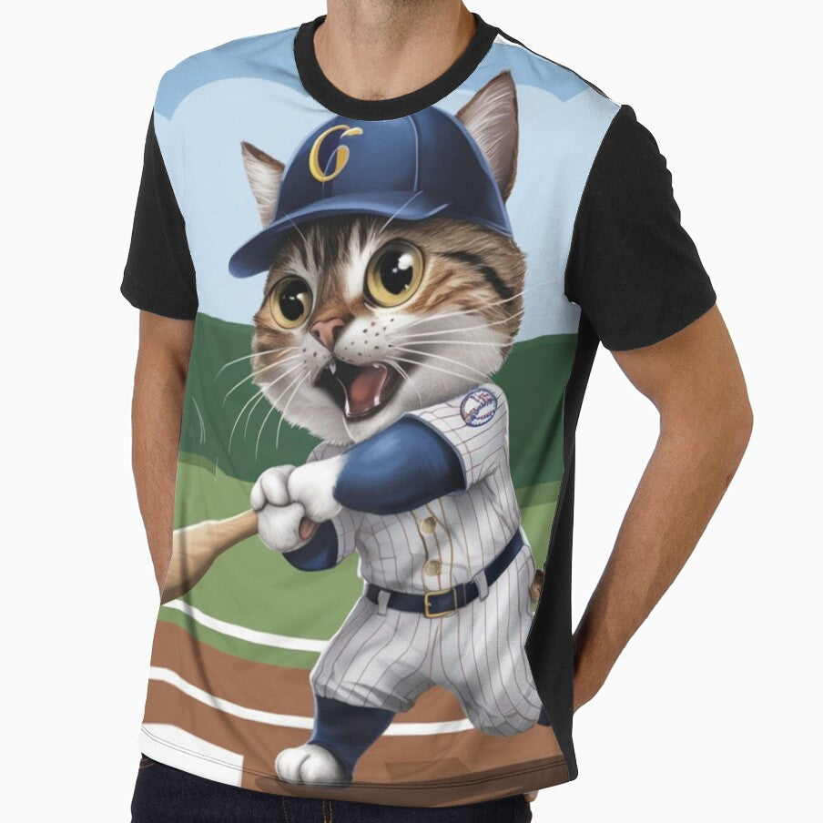 cat playing baseball by keerys