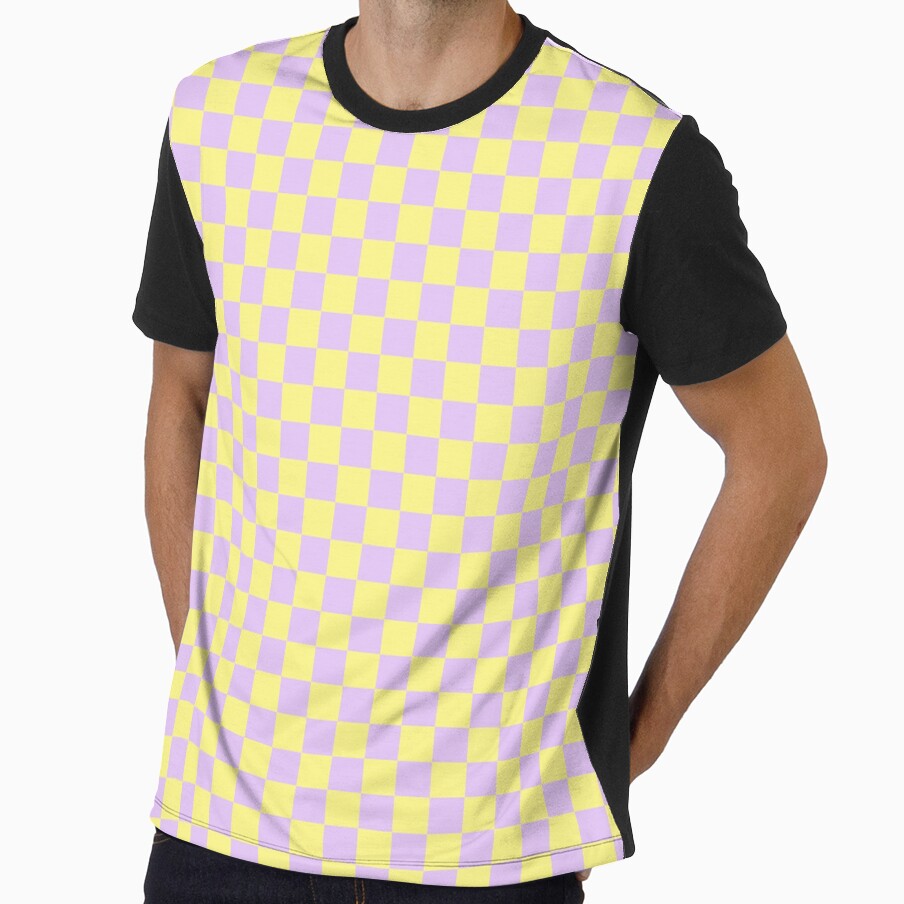 Yellow and Lavender color Checker Checkerboard Minimalist aesthetic Backdrop Pattern by MarzStudio