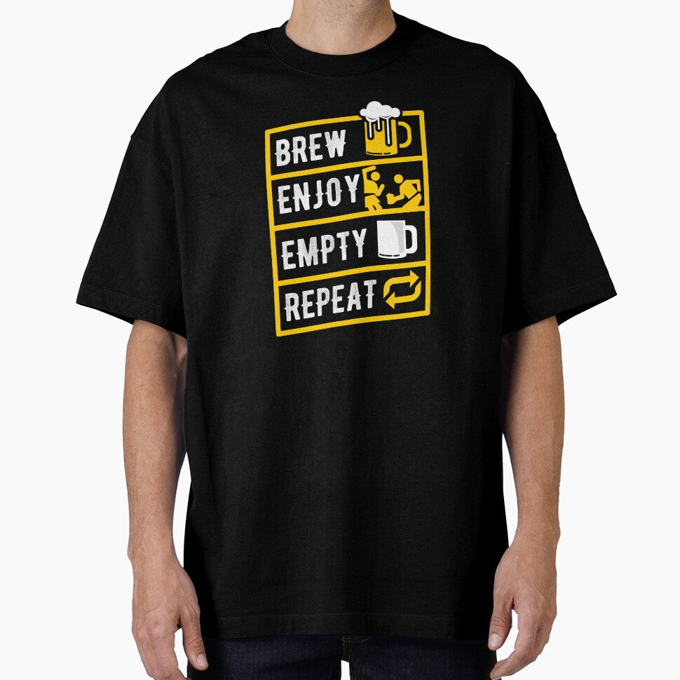 Beer Lover BEER Brew Enjoy Empty Repeat Gift Idea by haselshirt
