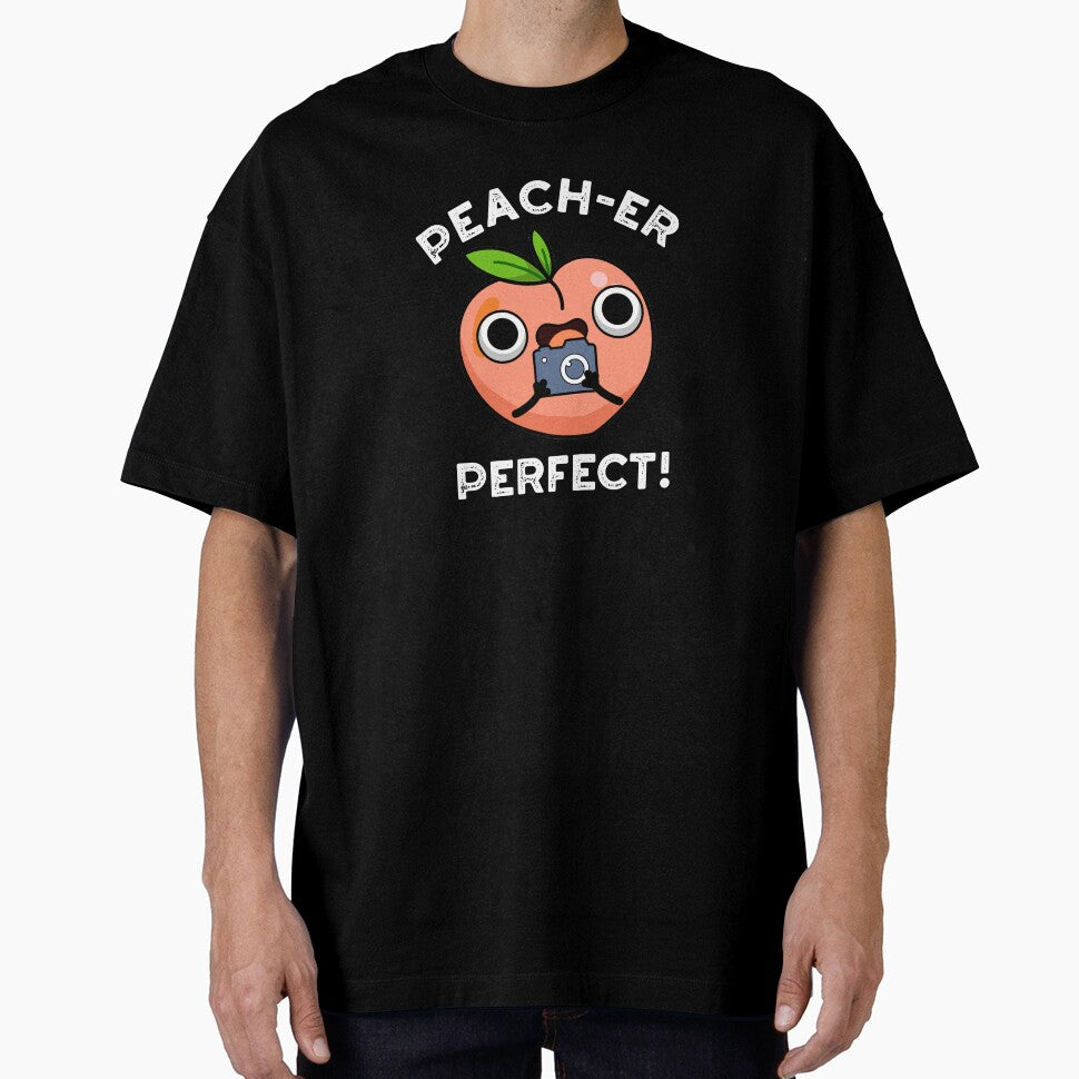 Peach-er Perfect Funny Peach Pun (Dark BG) by punnybone