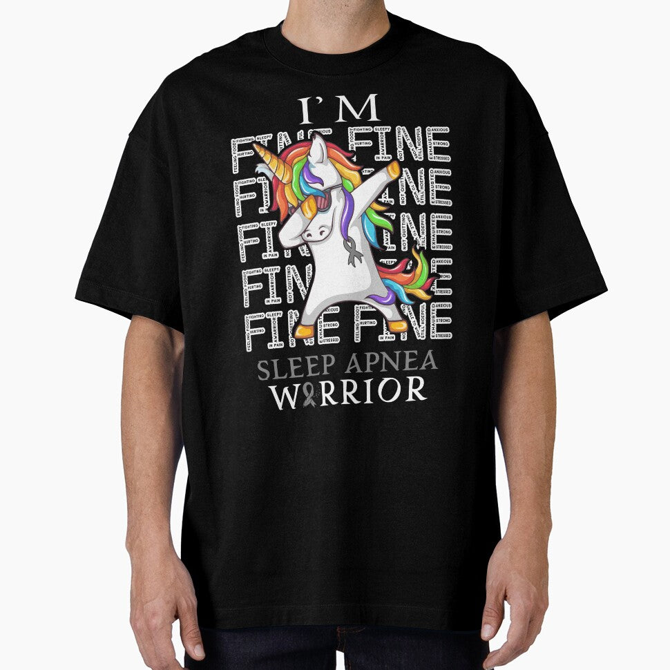 Unicorn Sleep Apnea Warrior I'm Fine Sleep Apnea Awareness by Hatjar