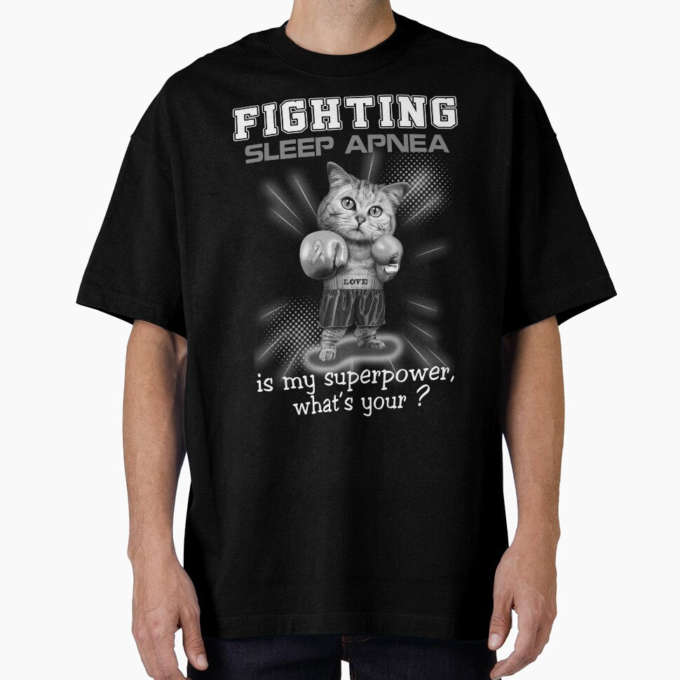 Funny Cat Fighting Sleep Apnea Is My Superpower What's Your by Kohend