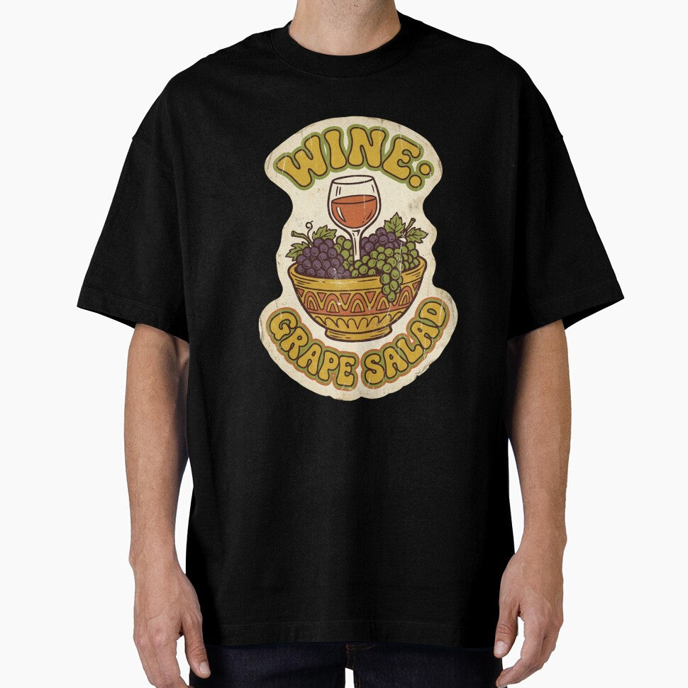 Wine Technically A Grape Salad Retro 70s Groovy Wine by JaphstarCreatives