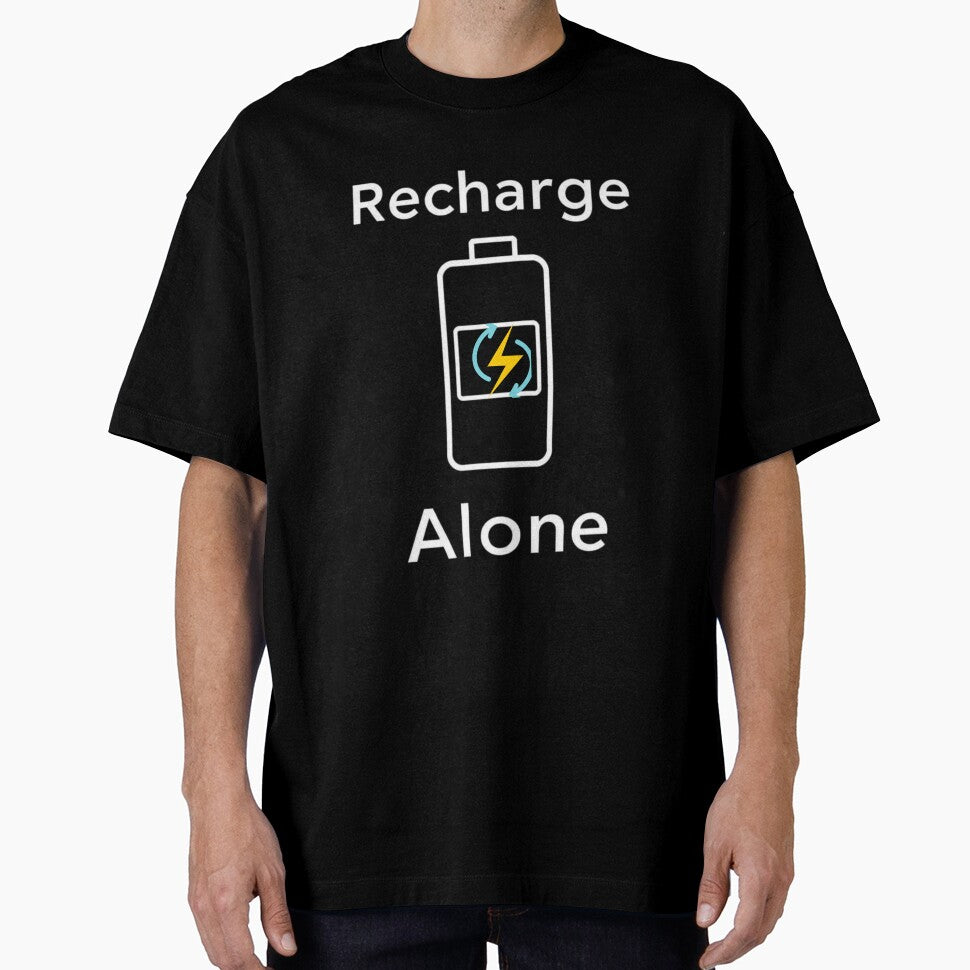 Recharge Alone Introvert Battery Quote Art by artlife4