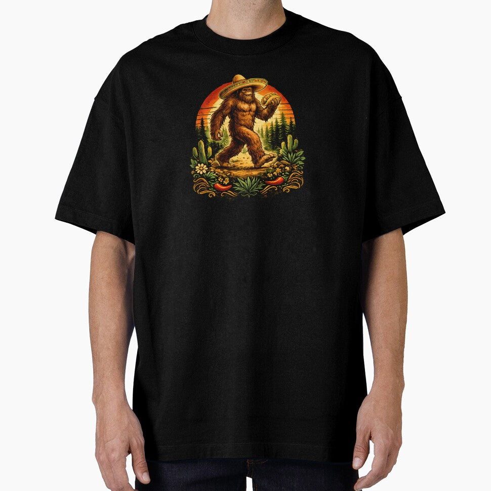 Bigfoot Carrying Taco Cinco De Mayo by Le7yaStore