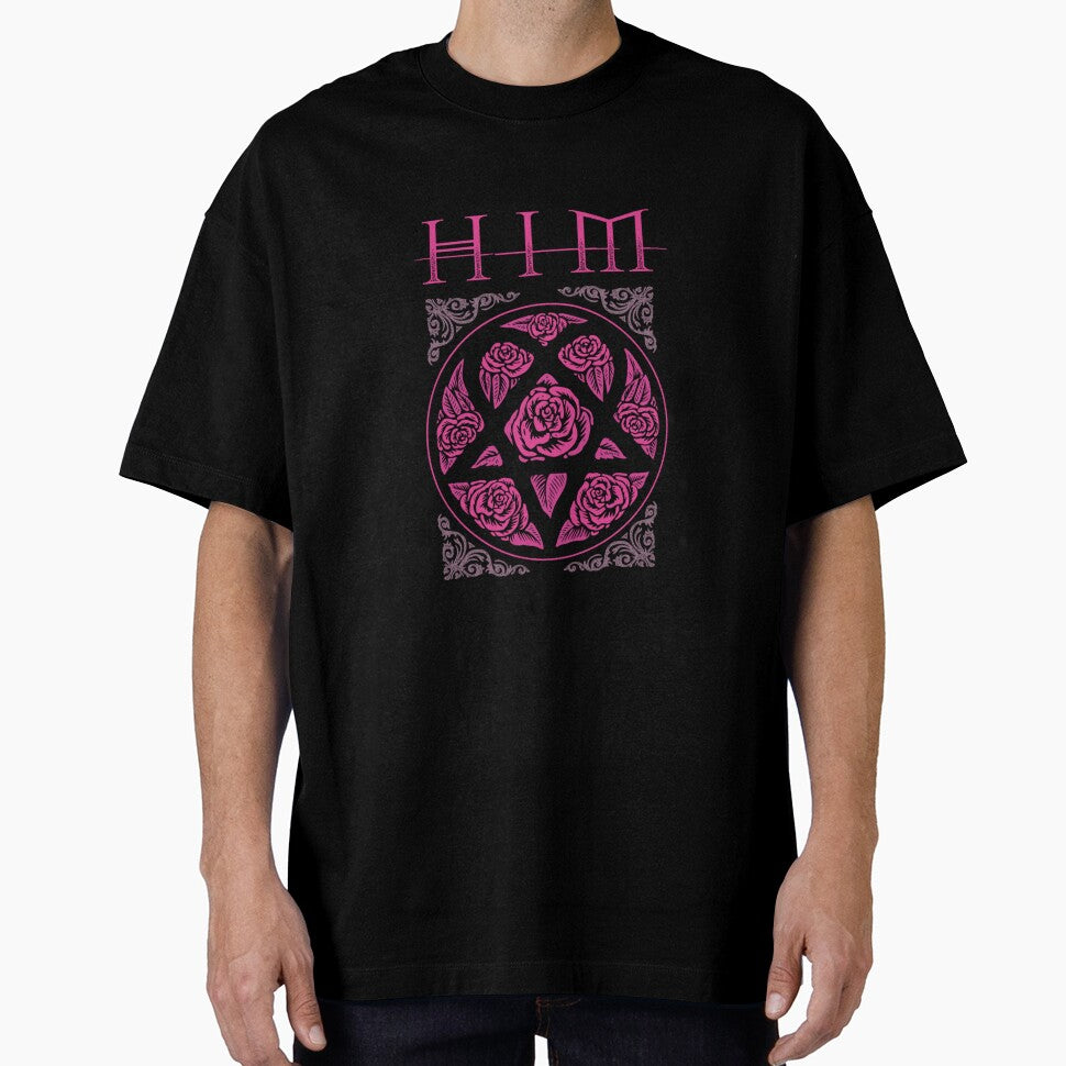 Heartagram Him Band Tee Heartagram Tee Pink Him Band Logo by fredricksonsx