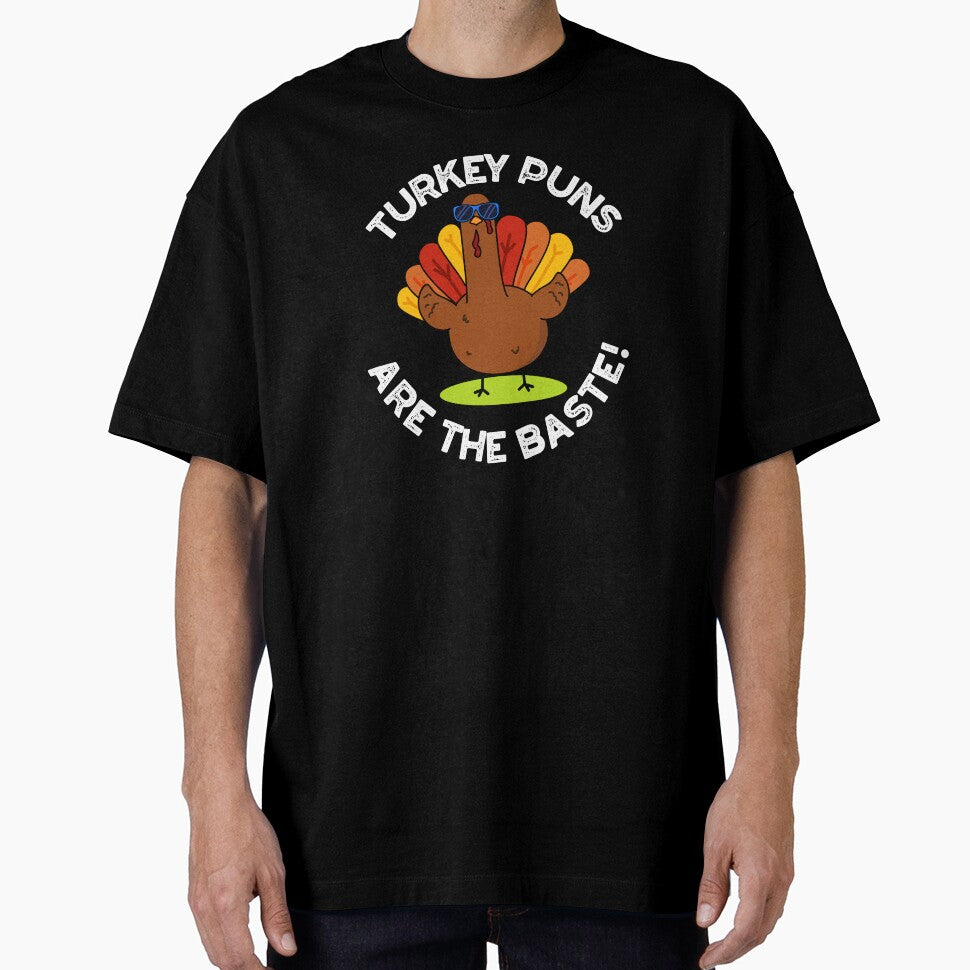 Turkey Puns Are The Baste Funny Food Pun (Dark BG) by punnybone