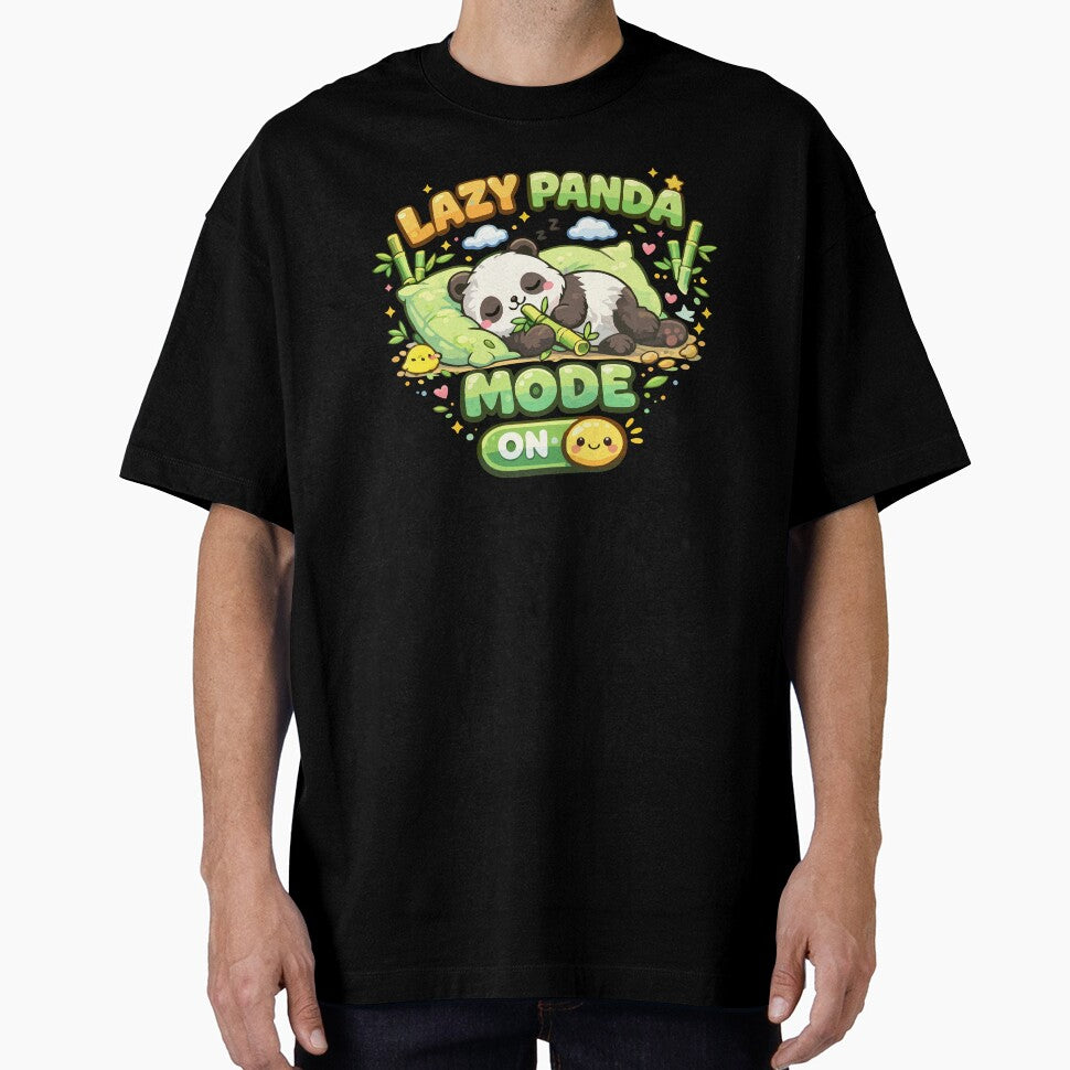 Lazy Panda Mode ON – Cute Kawaii Sleeping Panda Relax Meme T-Shirt by DarojadNR