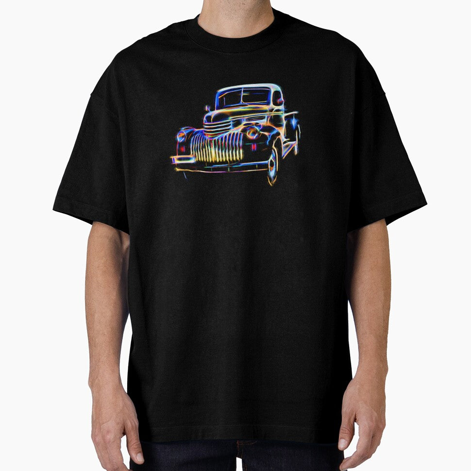 Neon Vintage Chevrolet Pickup Truck Classic Car Art by Moriarty's Digital Visions