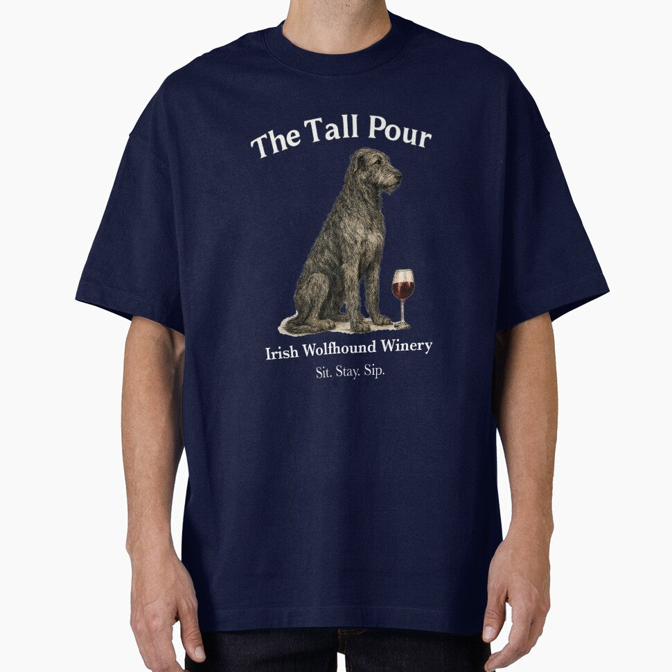 The Tall Pour Irish Wolfhound Winery - white font by Irish Wolfhound Central