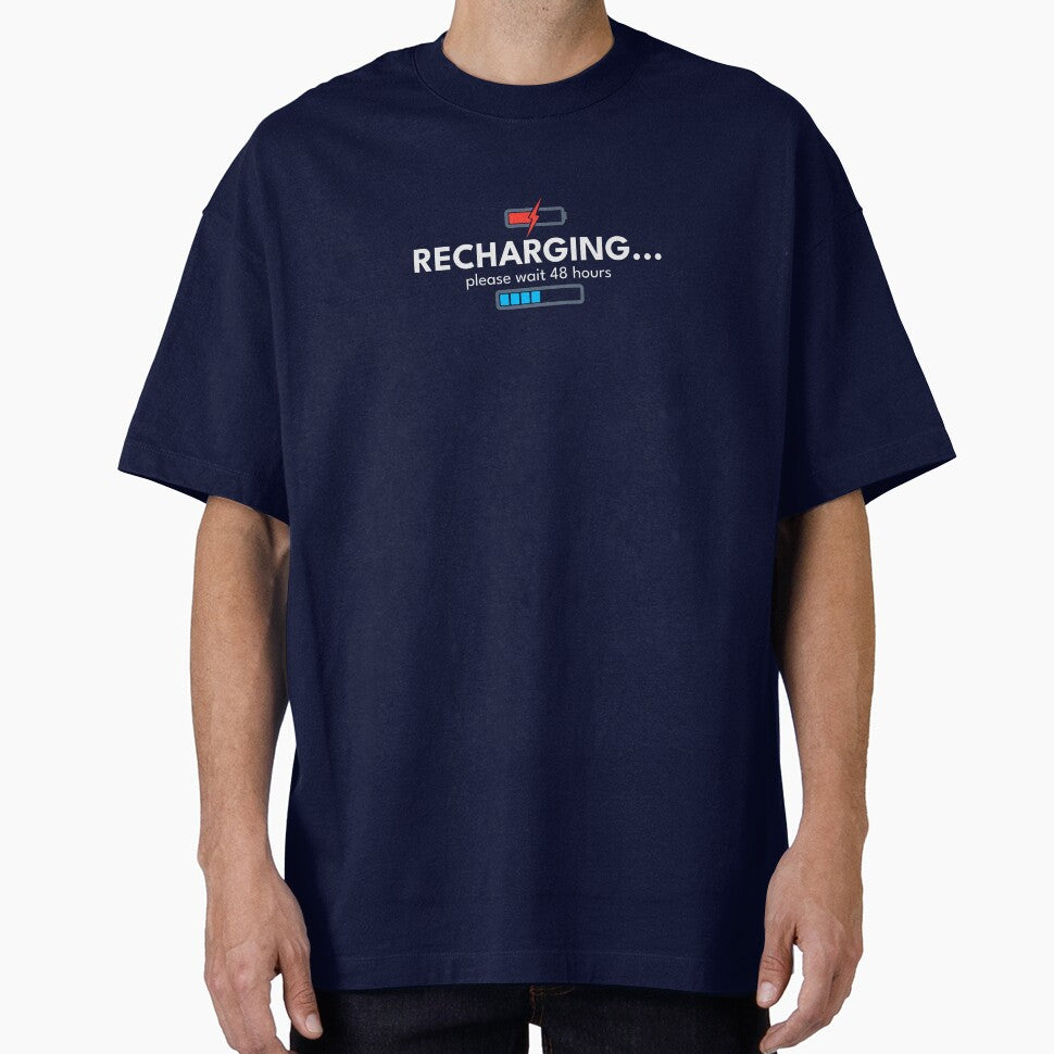 Recharging Please Wait 48 Hours | Sarcastic Introvert Humor Shirt by vizzionary