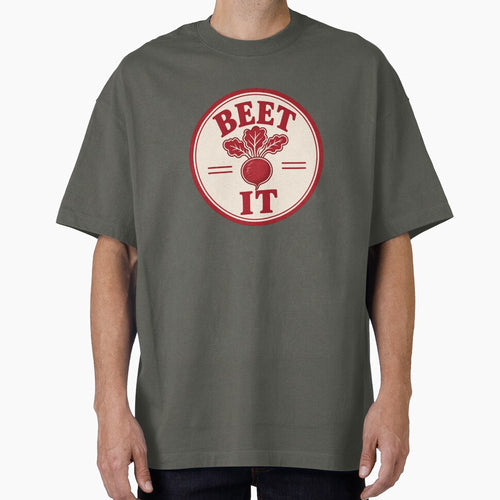Beet It Funny Food Pun Badge by EastEndTownie