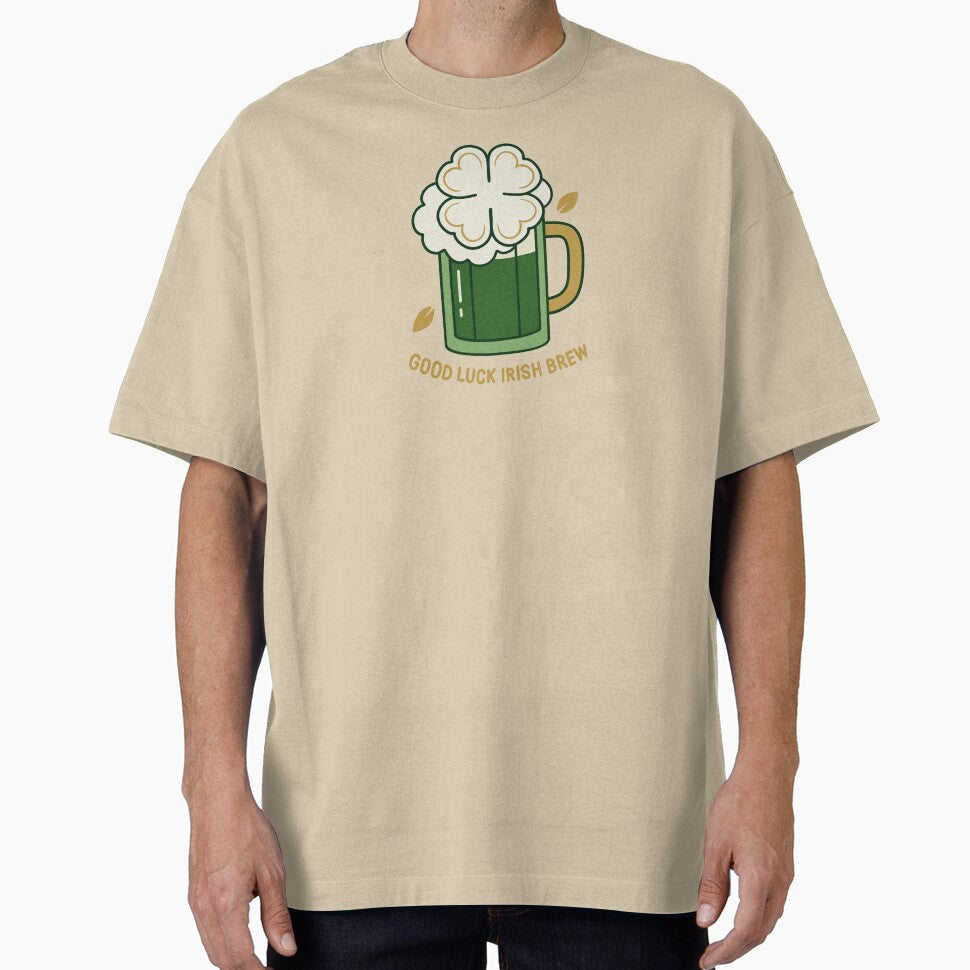 Good Luck Irish Brew – Retro St Patrick’s Beer Mug by Xatutik.art