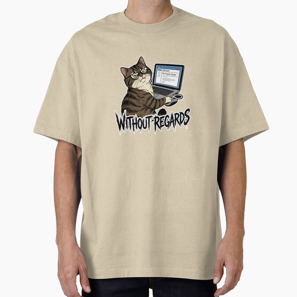 Angry Corporate Cat Answering Emails - Relatable Office Humor by thernaX